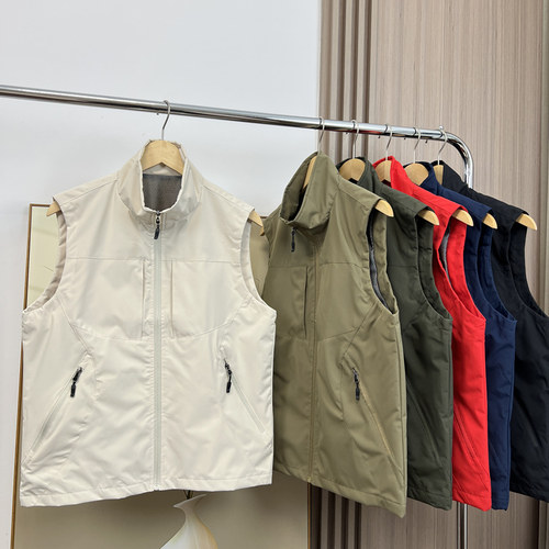 多色可选！顺滑舒适！外贸男装春季休闲立领百搭速干透气钓鱼马甲