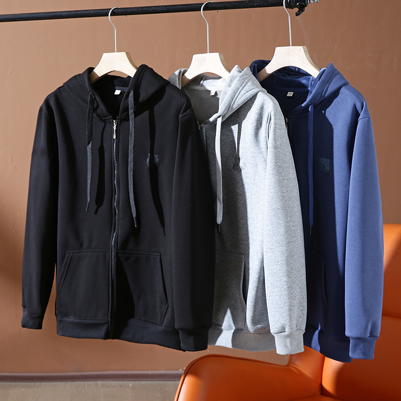 外贸纯色连帽休闲卫衣