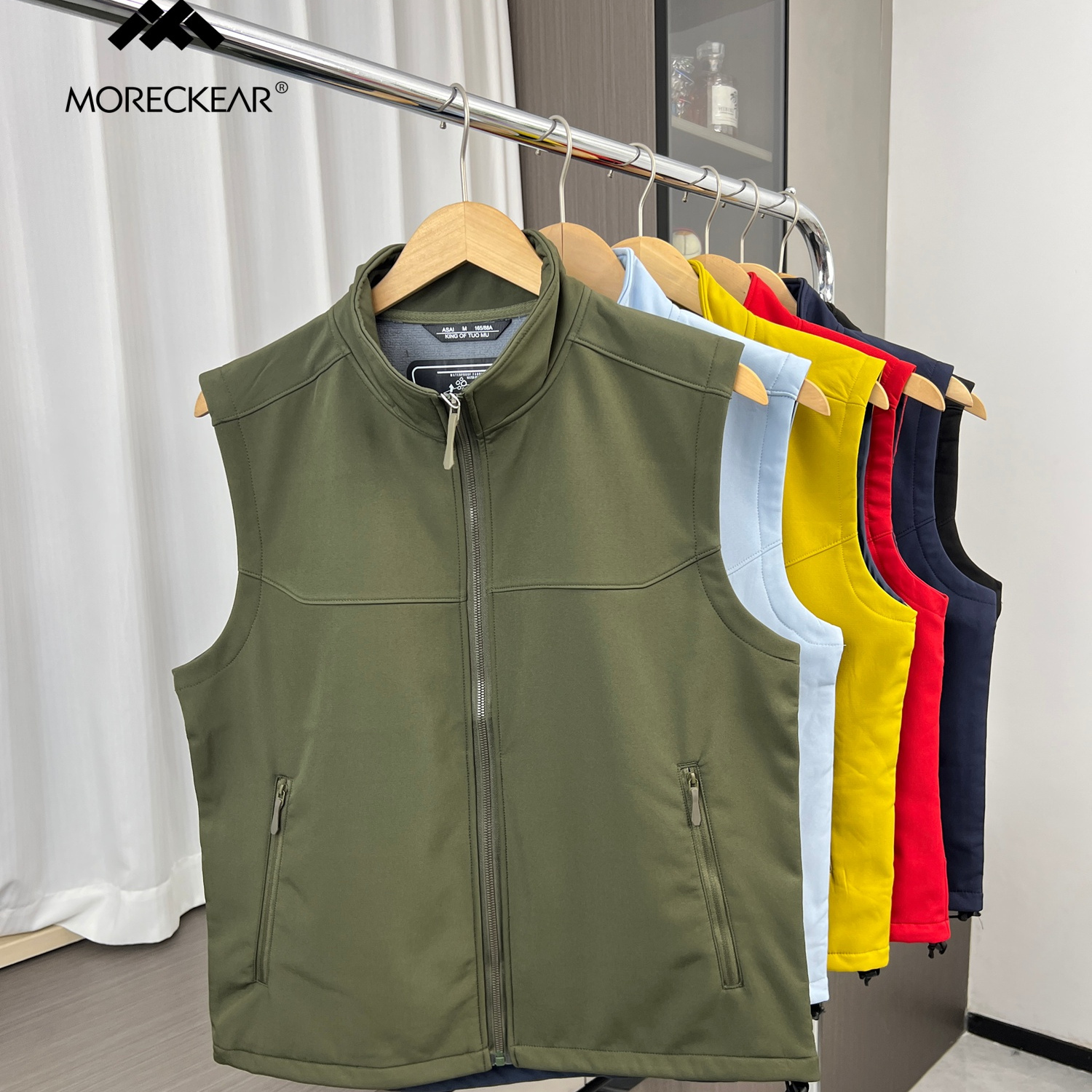 外贸户外休闲立领加绒软壳马甲