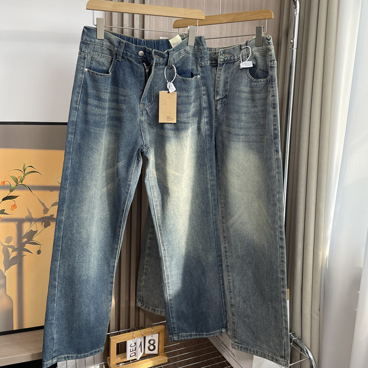 自留好牛+复古酵洗磨白!春季男士外贸时尚百搭舒适弹力牛仔裤潮