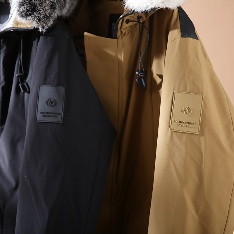 2 000개 이상의 매장  고급스러운 리얼 퍼 칼라  구스 다운  대외 무역 남성 겨울 두꺼운 방풍 및 따뜻한 다운 재킷 트렌드