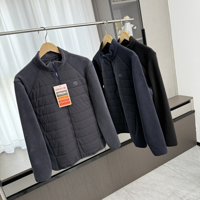 重点推荐！100羊毛填充！ 外贸男装秋冬轻薄保暖立领拼接棉衣外套