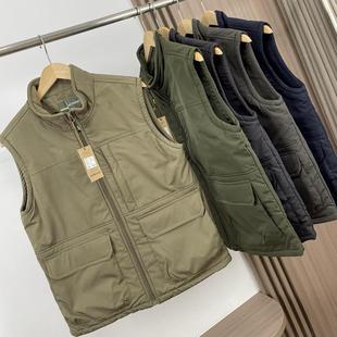 自留好货!加绒保暖!外贸男装秋冬户外轻工装立领摇粒绒马甲外套