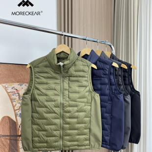 秋冬防风防水情侣款 外贸男装 保暖羽绒马甲潮 轻薄压胶 自留推荐