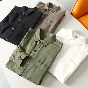 男士 秋季 外贸时尚 休闲百搭长袖 100全棉水洗面料 衬衫 亲肤透气