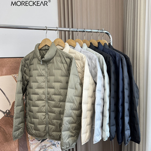 秋冬防风百搭立领轻薄保暖羽绒服 外贸男装 情侣款 分仓压胶锁绒