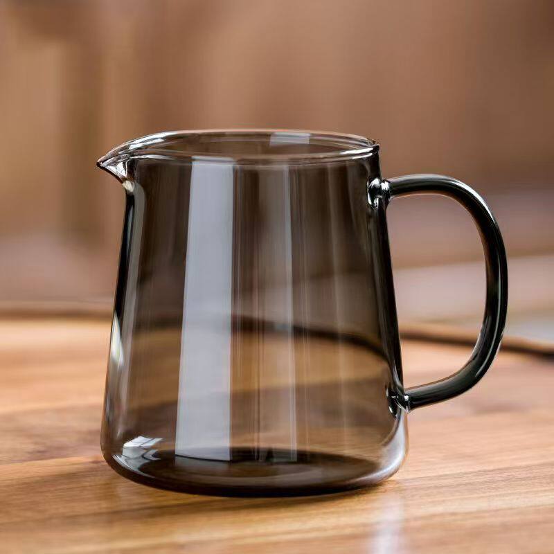 公道杯全玻璃高档烟灰色加厚泡茶杯网红功夫茶具茶海公杯倒分茶器图片
