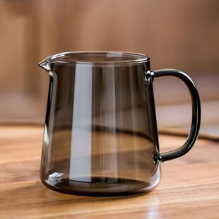 公道杯全玻璃高档烟灰色加厚泡茶杯网红功夫茶具茶海公杯倒分茶器