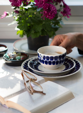 现货芬兰Arabia24H复古红黄蓝 Tuokio咖啡杯马克杯盘碗陶瓷餐具