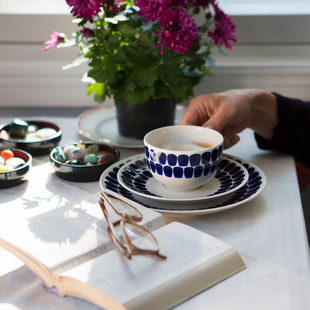 现货芬兰Arabia24H复古红黄蓝 Tuokio咖啡杯马克杯盘碗陶瓷餐具