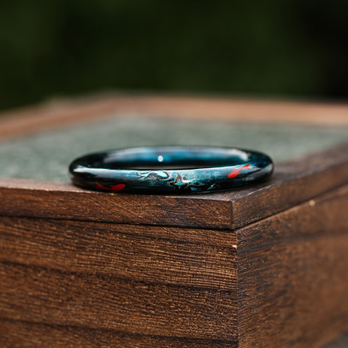 手工非遗大漆手镯女螺钿漆器