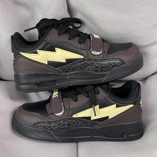 男学生百搭休闲运动鞋 国潮男鞋 ins港风潮牌复古厚底气垫闪电板鞋