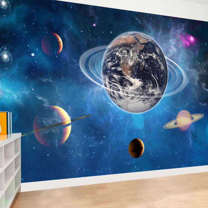 KTV酒店背景墙主题贴画墙贴装饰宇宙星空壁画自粘吊顶壁纸墙画
