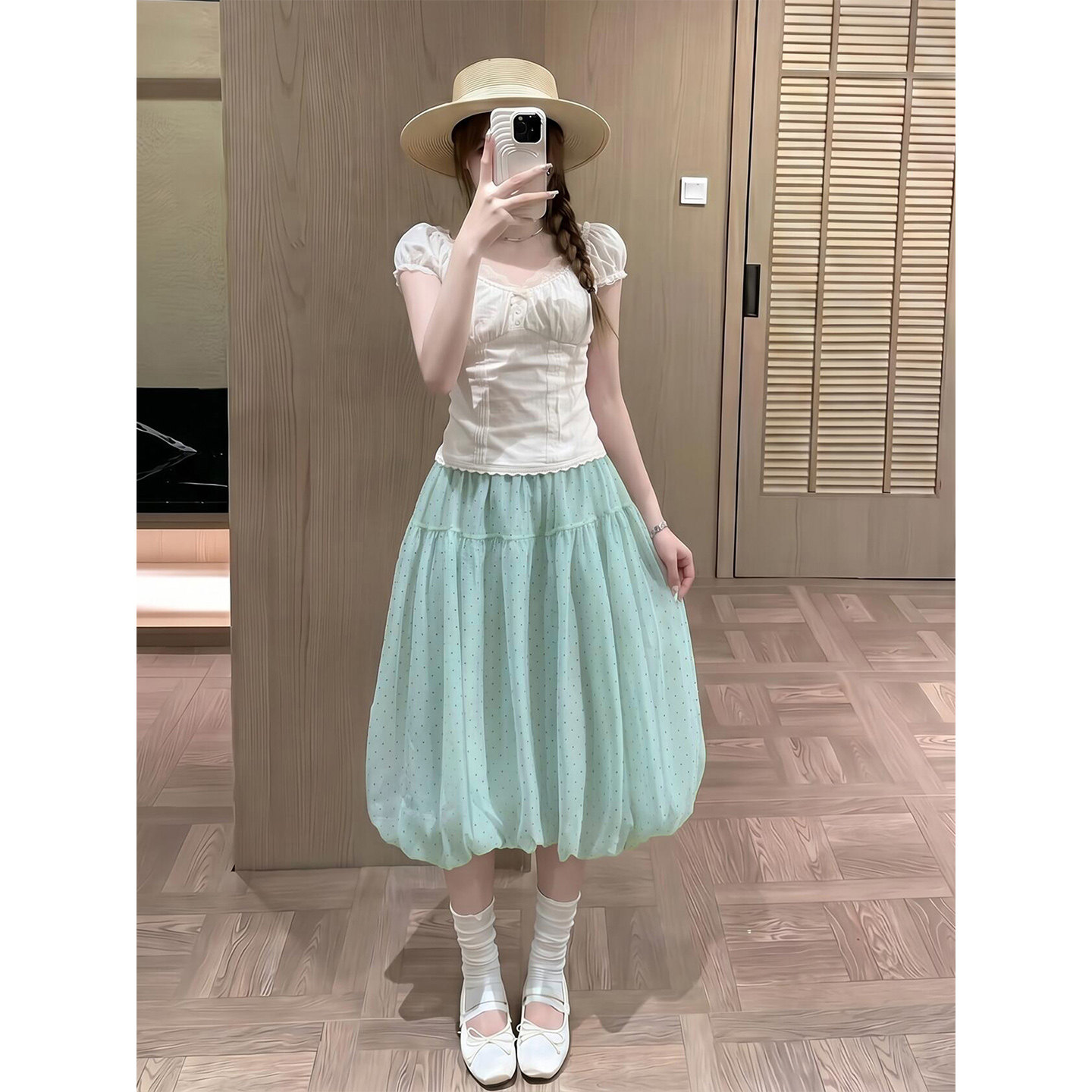 夏日漂亮半裙！薄荷绿裙子好少女图片