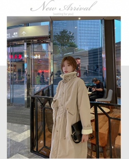 实拍羽绒棉服冬装新款中长款棉服学生棉衣女长款过膝羊羔毛外套