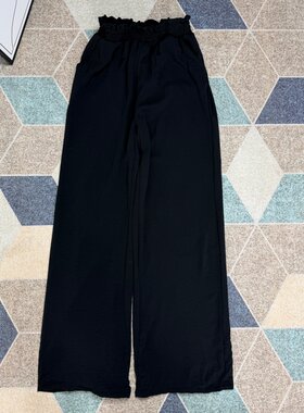 外贸尾货瑕疵夏季女款休闲直筒长裤纯色高腰百搭透气女士阔腿长裤