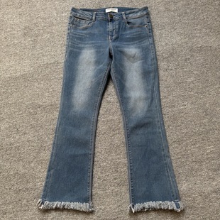 九分微喇紧身弹力小个子女生牛仔裤 外贸尾货春夏季 女士牛仔裤