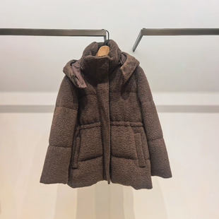 尖货福利少量库存羊毛针织泰迪绒加厚可拆连帽中长款鹅绒羽绒服