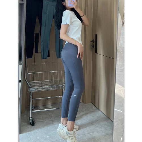 【legging179】24新款反光瑜伽裤提臀跑步健身带点九分裤原包装