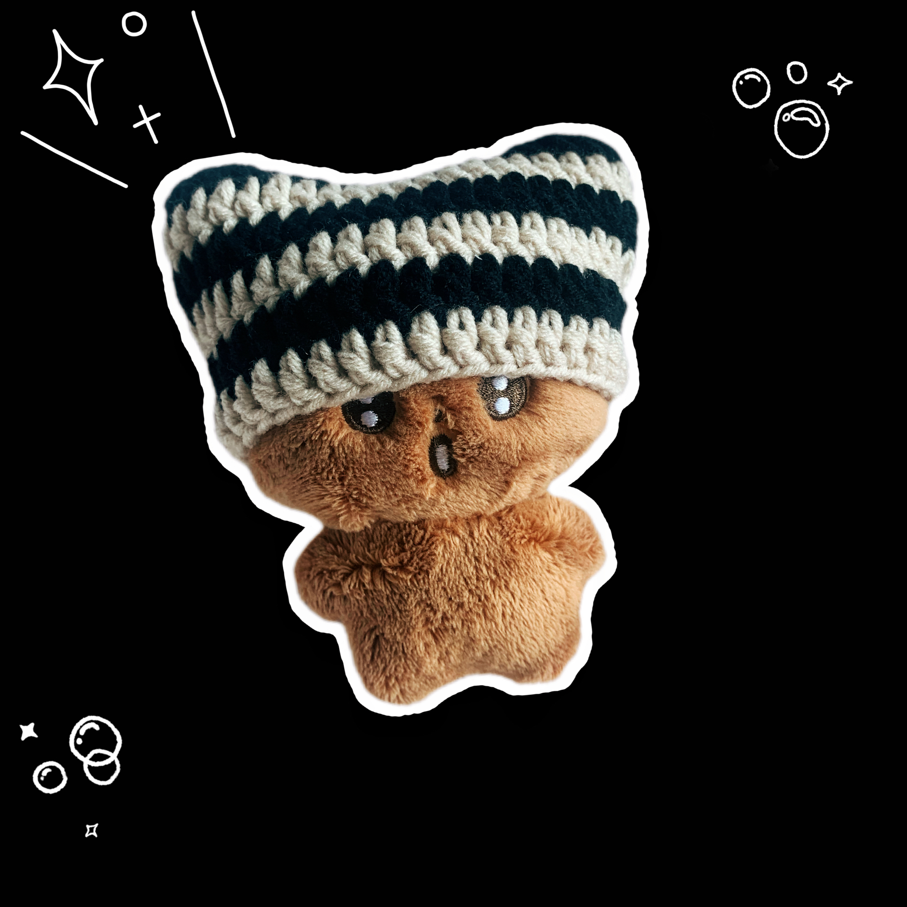 棉花娃娃猫耳帽动物体娃帽手作玩偶服饰10厘米帽子钩织毛线帽diy