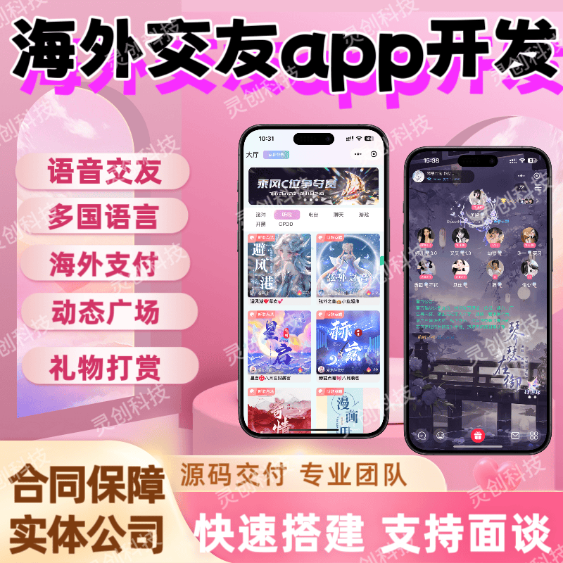 海外交友app系统开发一对多h5匹配语音房多语言付费聊天软件定制