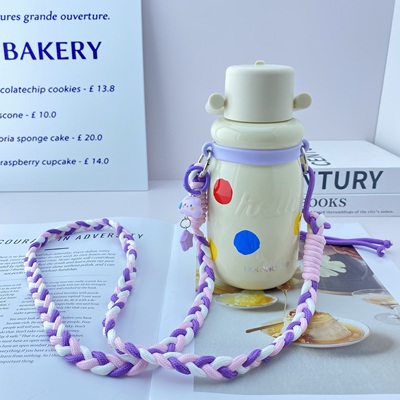 适配holoholo斜挎杯绳小奶壶斜挎背提带水杯配件硅胶水杯套可调节