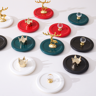 创意陶瓷杯盖通用无孔大号9cm