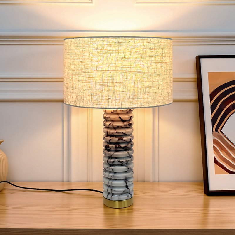 美式复古大理石台灯设计师客厅样板间酒店大堂创意高端简约台灯具