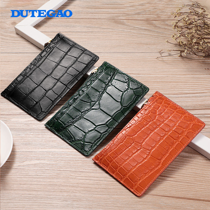 鳄鱼皮卡包男真皮超薄卡包女小巧精致时尚驾照钱包一体迷你零钱包