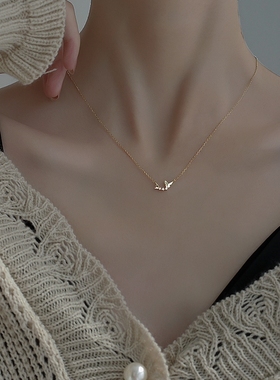 纯银蝴蝶项链女送女友闺蜜礼物