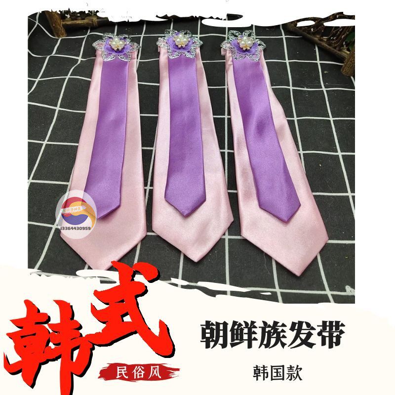 朝鲜服族女童韩服宝宝头饰成人烫金花发带鲜族服发饰小女孩子头花