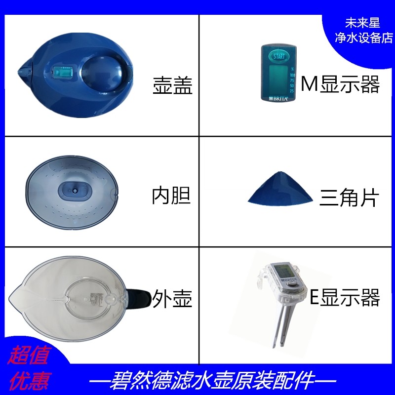 德国BRITA碧然德净水壶计时器滤芯配件3.5滤水壶配件壶盖壶嘴三角