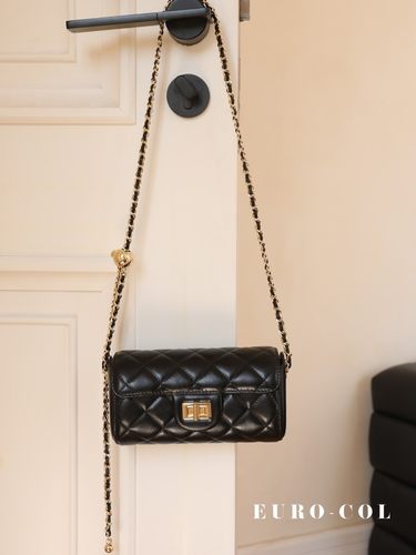 真皮女包欧尚典圆筒包菱格小香风