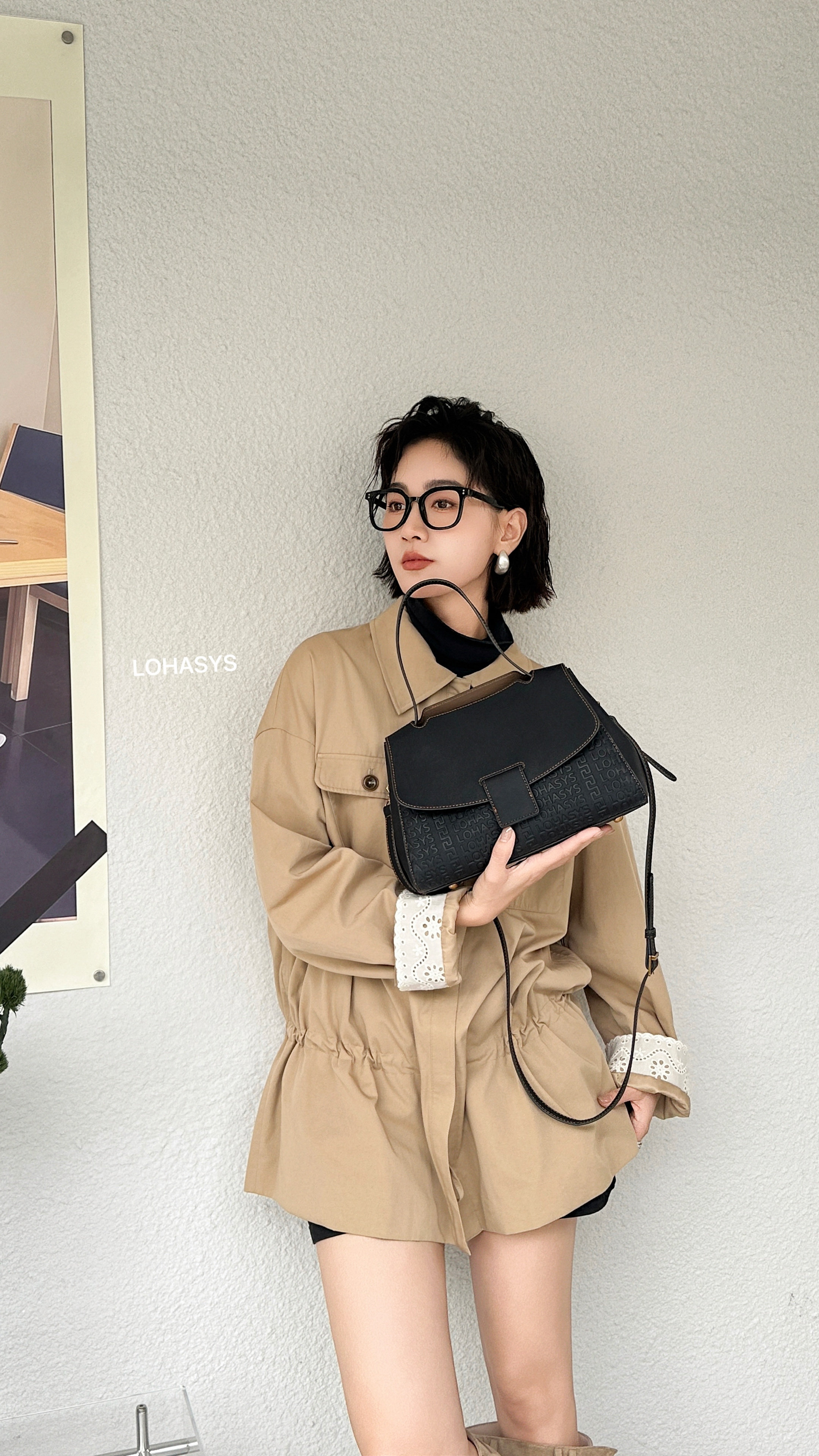 乐花惜时2026新款女包高级感压花手提包时尚百搭单肩斜挎包复古潮