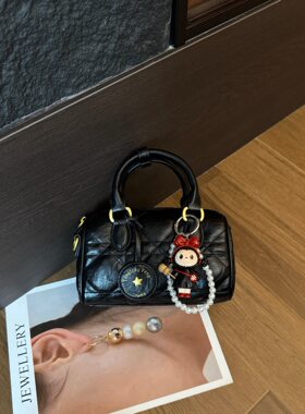 同丰女包小手提绣线波士顿斜挎潮