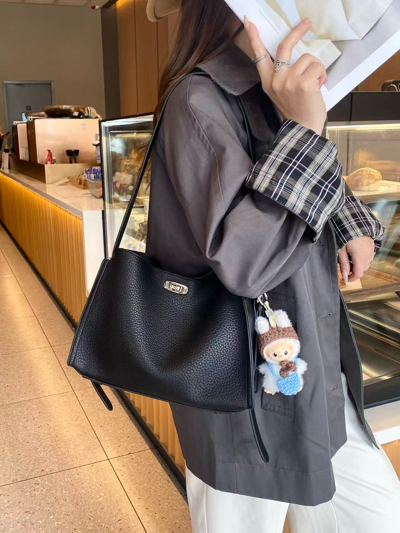 美缇2026新款女包高级感荔枝纹小托特包时尚百搭单肩斜挎包休闲潮