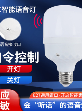 人工智能语音控制led小夜灯泡新款床头卧室口令开关声控感应家用