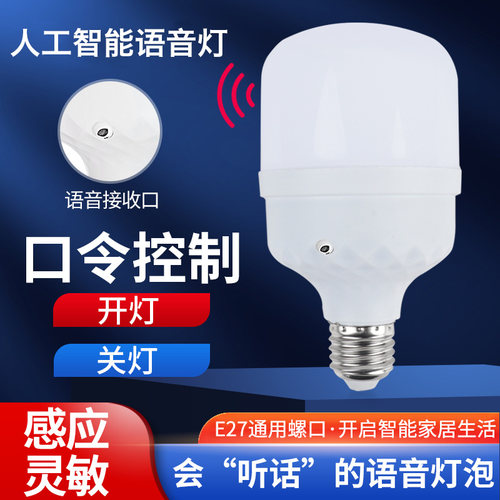 京派灯饰220v家用卧室led语音灯