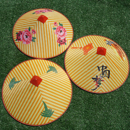 草帽户外中国梦塑料防晒田园斗笠