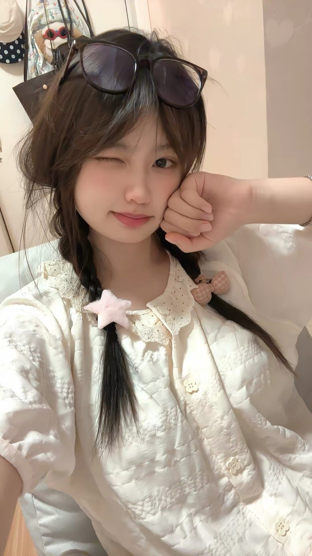 睡衣女春秋夏季云朵棉质短袖短裤两件套带胸垫可外穿家居服套装