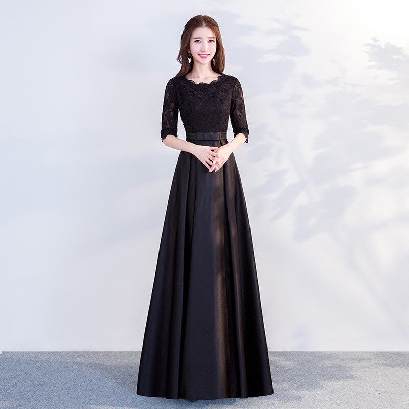 晚礼服气场女王2026款宴会时尚主持人高贵礼服简单大方演出服长