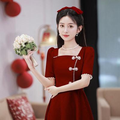 高级感衣服新款回门红色