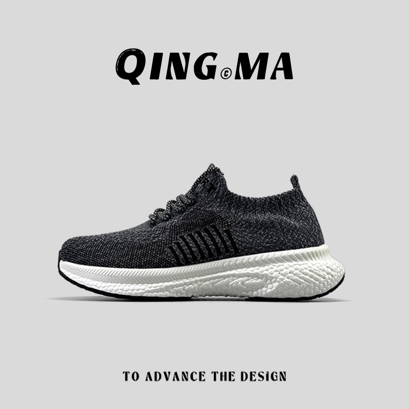 外贸男女爆米花软底袜子鞋轻质弹力飞织网面鞋透气舒适时尚运动鞋