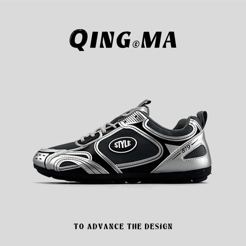 外贸男鞋薄底赛车板鞋男款网面透气德训鞋防臭轻便软底运动休闲鞋