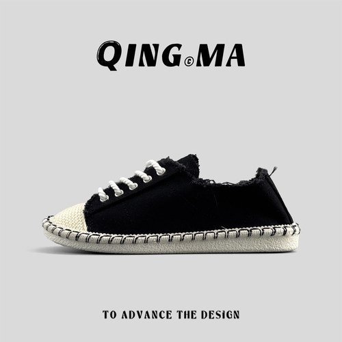 一脚蹬渔夫鞋休闲百搭亚麻布鞋