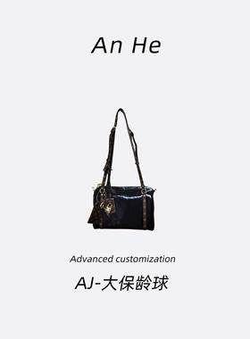 【安合女包】3001黑色大保龄球花花经典斜挎包手提包