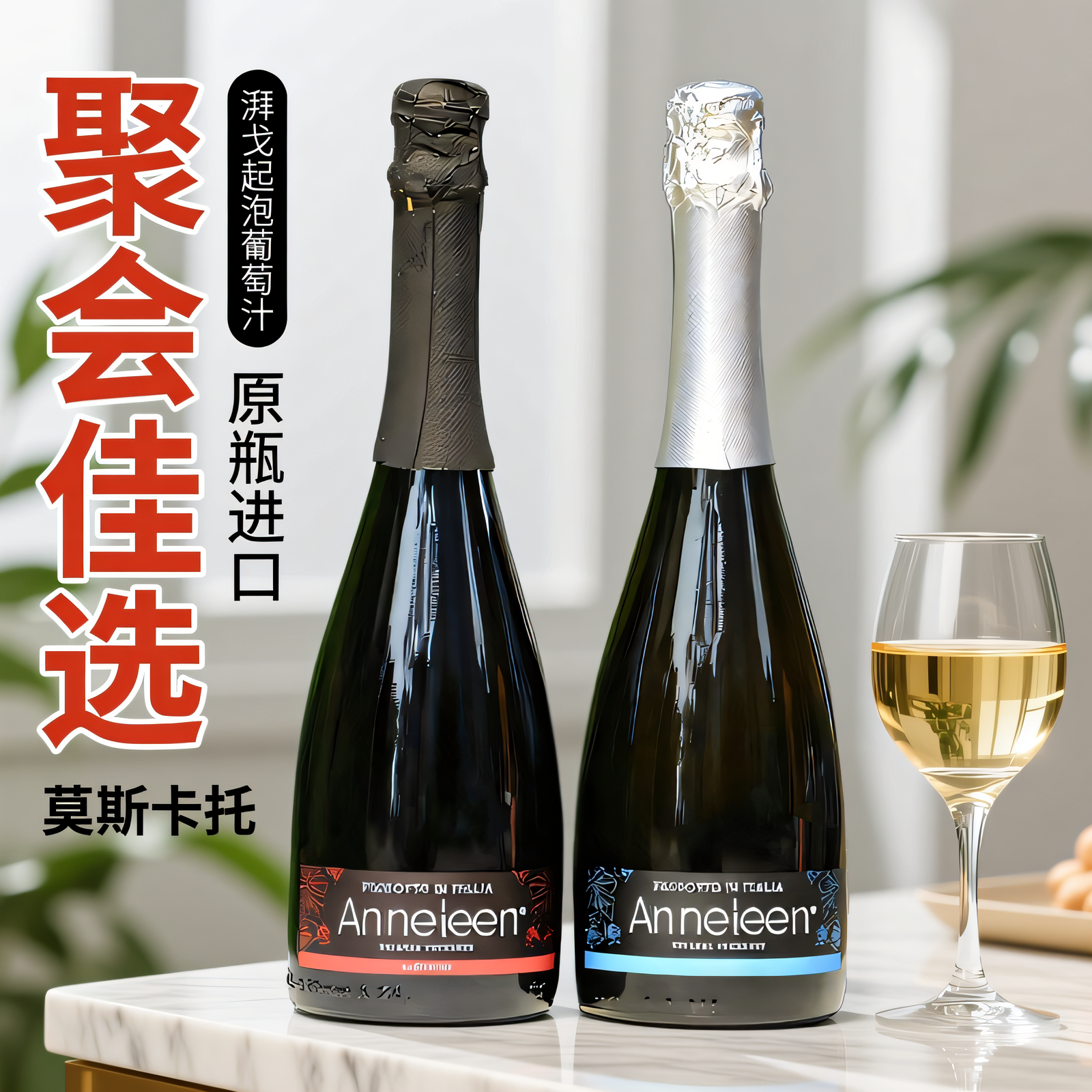 意大利进口湃戈莫斯卡托起泡白葡萄果汁饮料气泡脱醇Moscato无醇