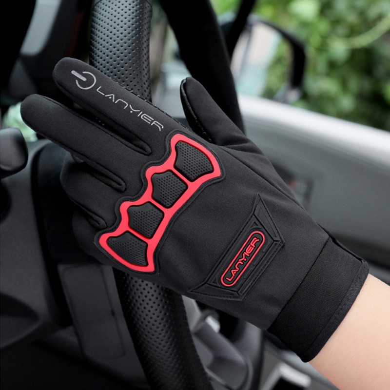 秋冬季骑行手套男士加绒摩