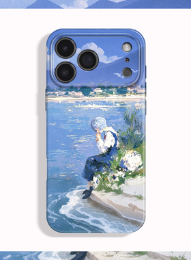 海边少女绫波丽适用苹果17 16 15 14 13 12 11手机壳nova10荣耀500华为mate80 70 60 50 40 30一加15防摔小众