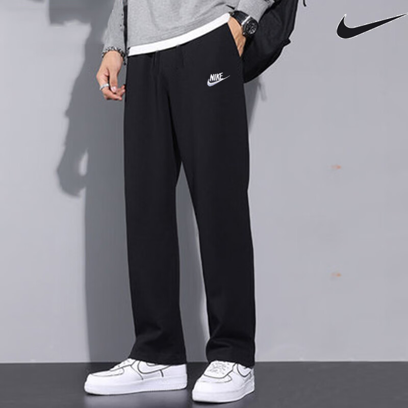 Nike耐克运动裤男裤美式复古正品男士黑色直筒裤宽松篮球裤休闲裤